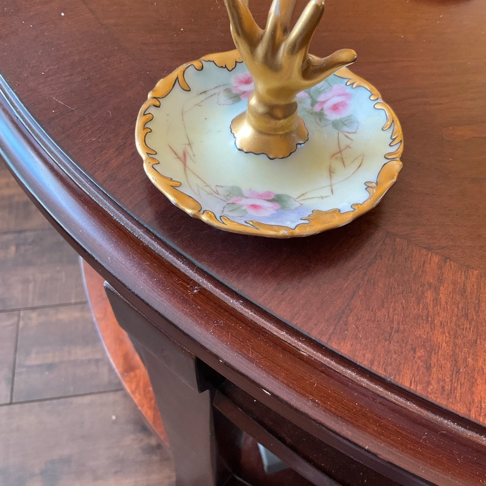 Vintage Gold and Floral Ring Holder